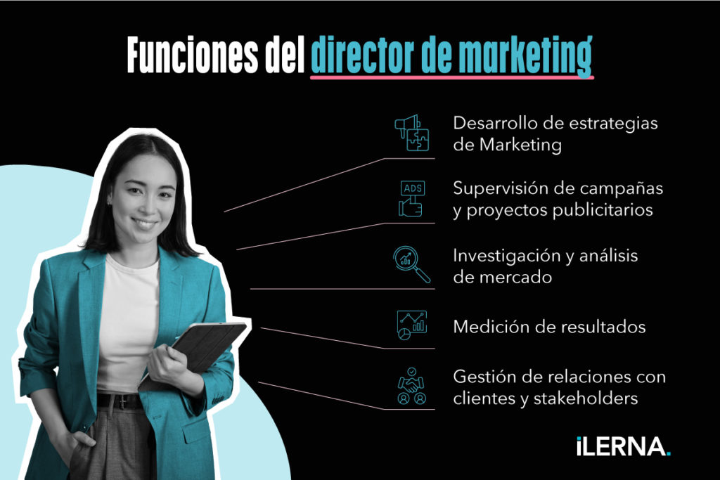 ¿Cuáles son las funciones del director de Marketing?